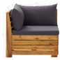 vidaXL Sofá seccional esquina 1 pza con cojines madera maciza acacia