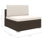 vidaXL Asiento seccional central y cojines 1 ud ratán sintético marrón vidaXL Asiento seccional central y cojines 1 ud ratán sintético marrón