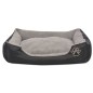 vidaXL Cama para perros con cojín acolchado Talla XXL Negro