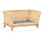 vidaXL Cesta para perros con cojín sauce natural 50x33x30 cm vidaXL Cesta para perros con cojín sauce natural 50x33x30 cm