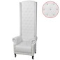 vidaXL Sillón de respaldo alto cuero sintético blanco