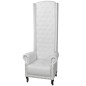 vidaXL Sillón de respaldo alto cuero sintético blanco