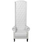 vidaXL Sillón de respaldo alto cuero sintético blanco