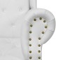 vidaXL Sillón de respaldo alto cuero sintético blanco