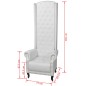 vidaXL Sillón de respaldo alto cuero sintético blanco