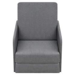 vidaXL Sillón convertible en cama tela gris claro