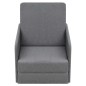 vidaXL Sillón convertible en cama tela gris claro vidaXL Sillón convertible en cama tela gris claro