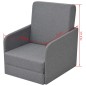 vidaXL Sillón convertible en cama tela gris claro vidaXL Sillón convertible en cama tela gris claro