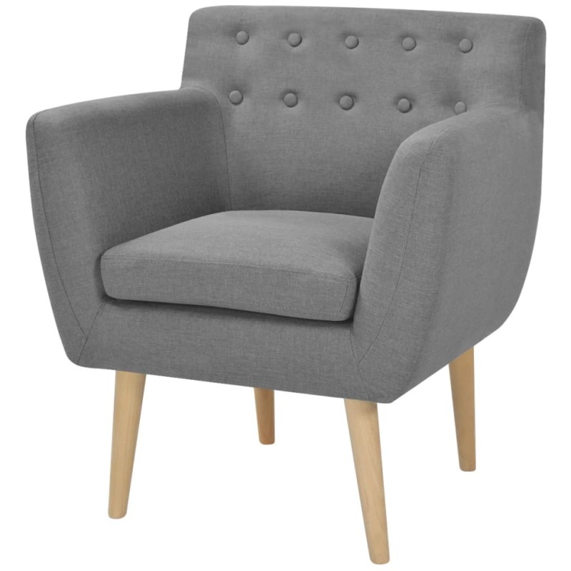 vidaXL Sillón de tela gris claro