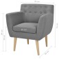 vidaXL Sillón de tela gris claro