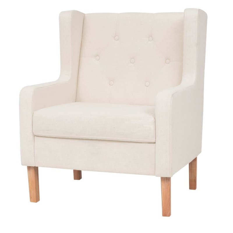 vidaXL Sillón de tela color blanco crema vidaXL Sillón de tela color blanco crema