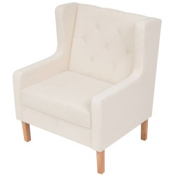 vidaXL Sillón de tela color blanco crema