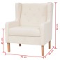 vidaXL Sillón de tela color blanco crema vidaXL Sillón de tela color blanco crema