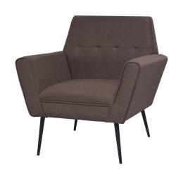 vidaXL Sillón de acero y tela marrón