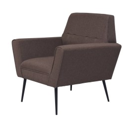vidaXL Sillón de acero y tela marrón