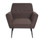 vidaXL Sillón de acero y tela marrón vidaXL Sillón de acero y tela marrón
