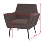 vidaXL Sillón de acero y tela marrón vidaXL Sillón de acero y tela marrón