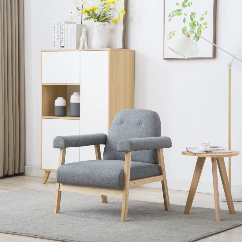 vidaXL Sillón de tela gris claro vidaXL Sillón de tela gris claro