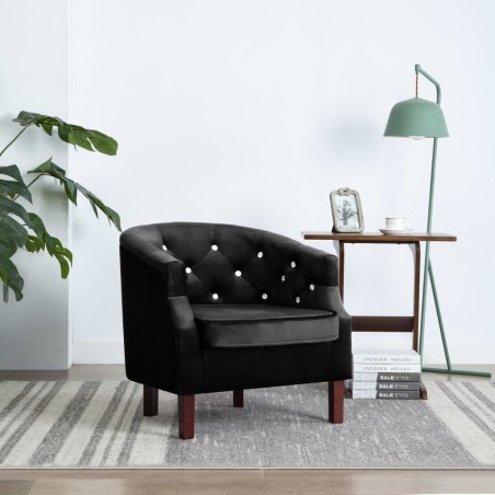 vidaXL Sillón de terciopelo negro
