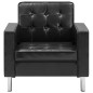 vidaXL Sillón de cuero sintético negro vidaXL Sillón de cuero sintético negro