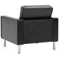 vidaXL Sillón de cuero sintético negro vidaXL Sillón de cuero sintético negro