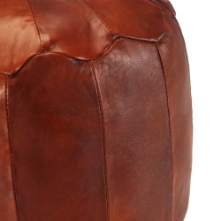 vidaXL Puf 40x35 cm cuero genuino de cabra color tostado 