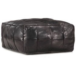 vidaXL Puf negro 60x60x30 cm cuero auténtico de cabra 