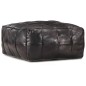 vidaXL Puf negro 60x60x30 cm cuero auténtico de cabra vidaXL Puf negro 60x60x30 cm cuero auténtico de cabra