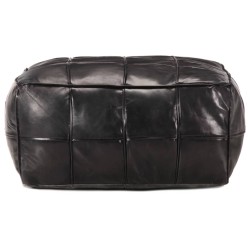 vidaXL Puf negro 60x60x30 cm cuero auténtico de cabra 