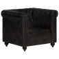 vidaXL Sillón Chesterfield de cuero auténtico negro vidaXL Sillón Chesterfield de cuero auténtico negro