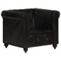 vidaXL Sillón Chesterfield de cuero auténtico negro vidaXL Sillón Chesterfield de cuero auténtico negro