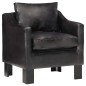 vidaXL Sillón con diseño de cubo cuero auténtico negro vidaXL Sillón con diseño de cubo cuero auténtico negro