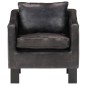 vidaXL Sillón con diseño de cubo cuero auténtico negro vidaXL Sillón con diseño de cubo cuero auténtico negro