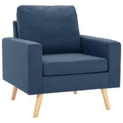 vidaXL Sillón de tela azul