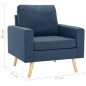 vidaXL Sillón de tela azul