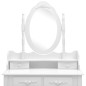 vidaXL Juego de tocador y taburete madera paulownia blanco 75x69x140cm vidaXL Juego de tocador y taburete madera paulownia blanco 75x69x140cm