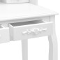 vidaXL Juego de tocador y taburete madera paulownia blanco 75x69x140cm vidaXL Juego de tocador y taburete madera paulownia blanco 75x69x140cm