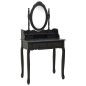 vidaXL Juego de tocador y taburete madera paulownia negro 75x69x140 cm vidaXL Juego de tocador y taburete madera paulownia negro 75x69x140 cm