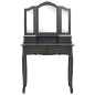 vidaXL Juego de tocador y taburete madera paulownia gris 80x69x141 cm vidaXL Juego de tocador y taburete madera paulownia gris 80x69x141 cm