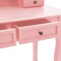 vidaXL Set de tocador y taburete madera paulownia rosa 100x40x146 cm vidaXL Set de tocador y taburete madera paulownia rosa 100x40x146 cm