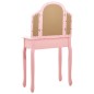 vidaXL Tocador y taburete madera paulownia y MDF rosa 65x36x128 cm vidaXL Tocador y taburete madera paulownia y MDF rosa 65x36x128 cm
