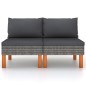 vidaXL Sofás centrales 2 uds ratán sintético y madera de eucalipto vidaXL Sofás centrales 2 uds ratán sintético y madera de eucalipto