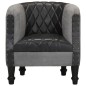 vidaXL Sillón cúbico de cuero auténtico y madera maciza mango negro vidaXL Sillón cúbico de cuero auténtico y madera maciza mango negro
