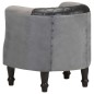 vidaXL Sillón cúbico de cuero auténtico y madera maciza mango negro vidaXL Sillón cúbico de cuero auténtico y madera maciza mango negro