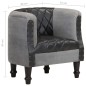 vidaXL Sillón cúbico de cuero auténtico y madera maciza mango negro vidaXL Sillón cúbico de cuero auténtico y madera maciza mango negro