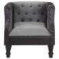 vidaXL Sillón cúbico de cuero auténtico y madera maciza mango negro vidaXL Sillón cúbico de cuero auténtico y madera maciza mango negro