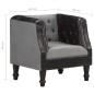 vidaXL Sillón cúbico de cuero auténtico y madera maciza mango negro vidaXL Sillón cúbico de cuero auténtico y madera maciza mango negro