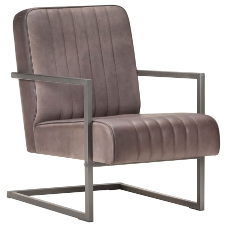 vidaXL Sillón en voladizo cuero auténtico marrón envejecido