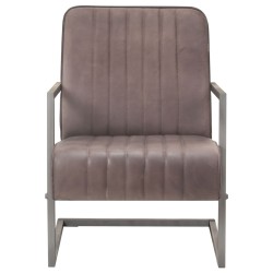 vidaXL Sillón en voladizo cuero auténtico marrón envejecido