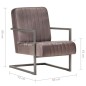 vidaXL Sillón en voladizo cuero auténtico marrón envejecido vidaXL Sillón en voladizo cuero auténtico marrón envejecido